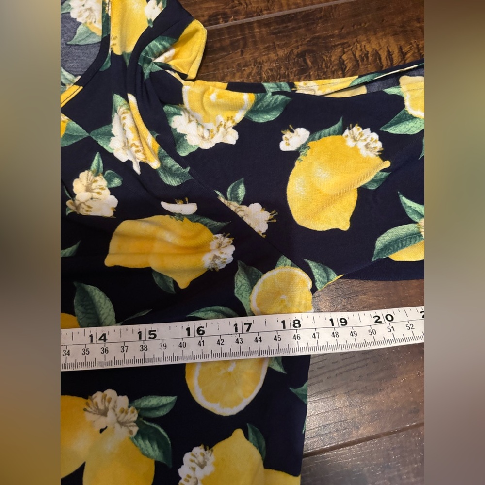 AVON Lemon Print Black Dress - Picture 9 of 10